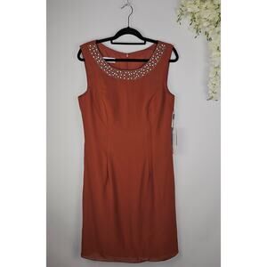 New JJs House Special Occasion Dress Sz 14 Beaded Sheath Wedding Mother of Bride